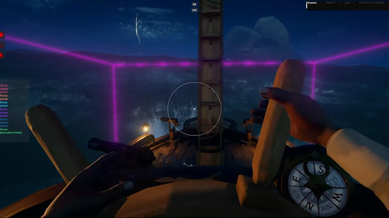 Ship ESP with distance readouts at night
